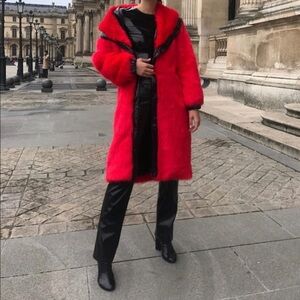 I.AM.GIA. Red Faux Fur Coat